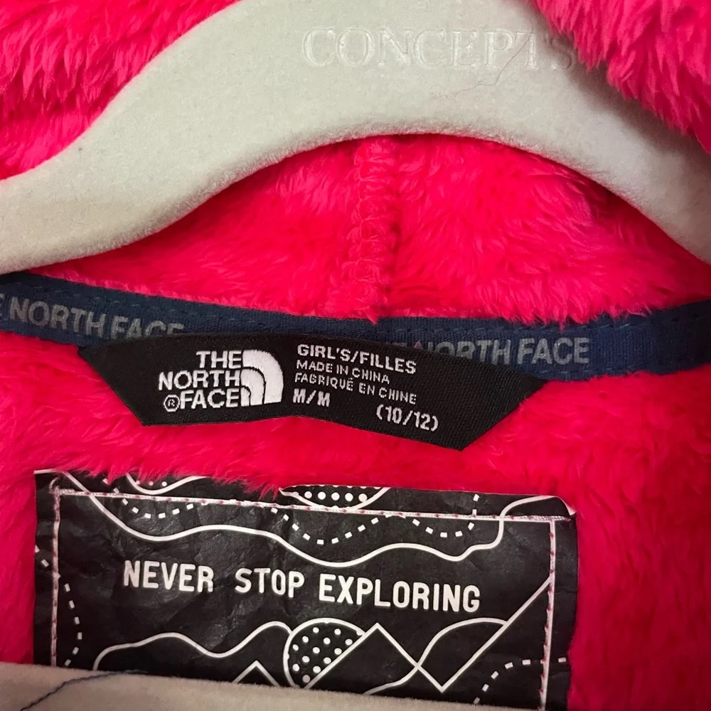 The North Face Girls Oso Hoodie Fleece Jacket Pink/Navy 10/12